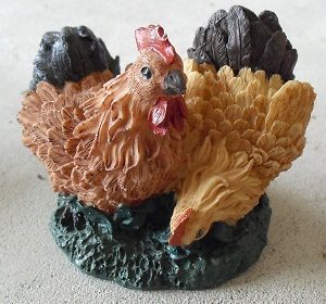 Resin K's Collection Two Hens Figurine