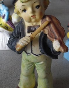 Vintage Ceramic Boy with Violin Figurine