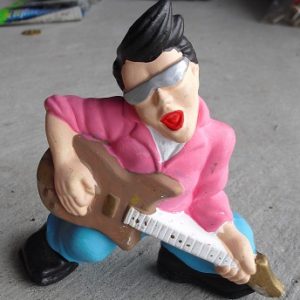 Unique Ceramic Guitar Playing Boy Figurine