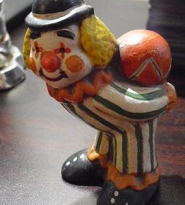 Hand Painted Ceramic Clown with Ball Figurine