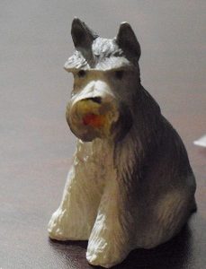 Resin Grey White Terrier Dog Figurine