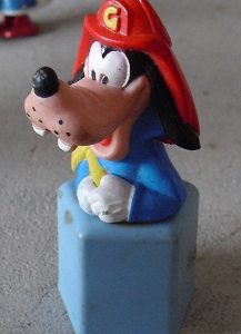 Unique Plastic Goofy Fireman Figurine