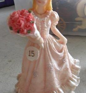 Resin or Plastic 15 Year Old Birthday Girl Figurine