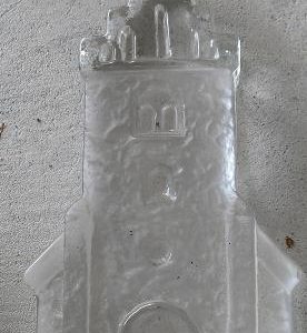 Glass Etched Church Building Figurine Paperweight