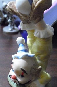 Vintage Bisque Lefton Clown with Ball Figurine