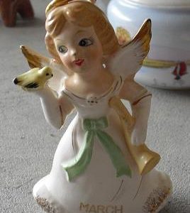 Vintage Ceramic March Angel Girl Figurine JAPAN