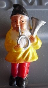 Vintage Miniature Plastic Gnome Figurine 1 7/8" Tall