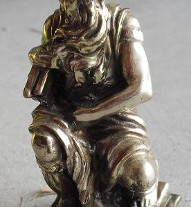 Unique Vintage Silverplate Metal Moses Figurine