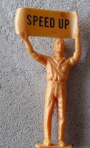 Vintage Plastic Racecar Pitcrew Man Figure