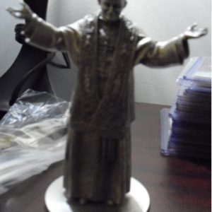 Heavy Bristol Pewter Pope John Paul II Figurine 5" Tall