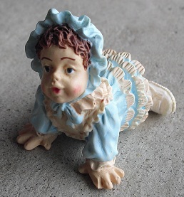 Resin Dollhouse Little Baby Crawling Figurine 1 3/4" Tall