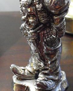 Unique Silver Resin Clown with Ball Figurine - Toni Sagni