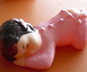 Hollow Plastic Baby Girl Sleeping Figurine