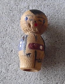 ODD vintage Miniature Wood Asian Boy Figurine