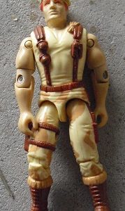 1980s GI Joe Action Figure in Yellow and Tan 3 7/8"