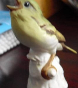 Vintage Goebel Bird Figurine Green Yellow TMK 6 MINT