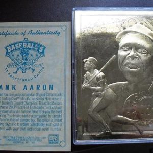 1996 Bleachers 23 KT Gold Hank Aaron Card