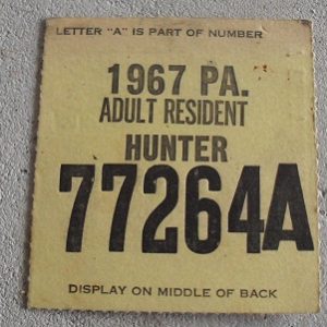 1967 Pennsylvania Hunter's License #2