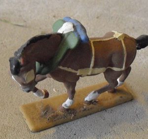 Vintage Lead Army Horse Figurine Hand Painted