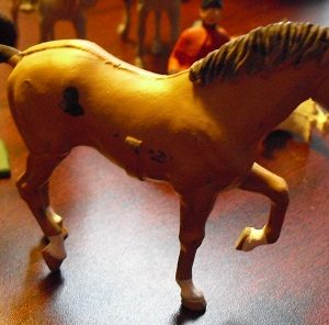 Vintage Brown Lead Horse Figurine