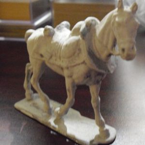 Vintage Lead Toy Soldier Horse - White