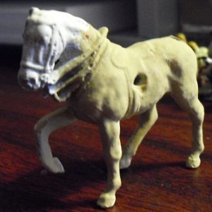 Vintage Light Brown Army Horse Figurine