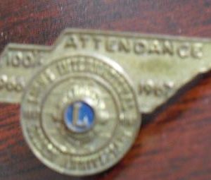 1966-67 Lions Club Attendance Award Pin