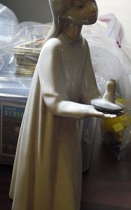 Vintage Lladro Girl with Candle Figurine