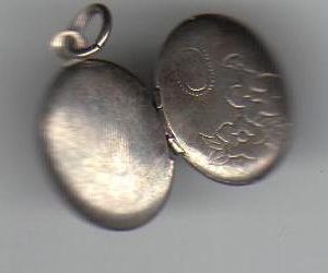 Small Sterling Silver Locket with Flower Design