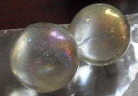 Lot of 2 Vintage Glass Shooter Marbles 1 1/8"