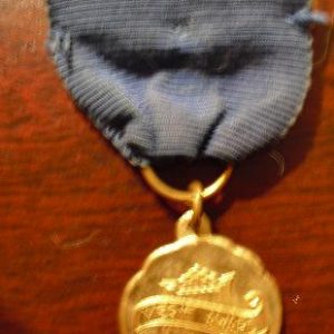 Vintage Gold Metal Merit Award Ribbon and Medal