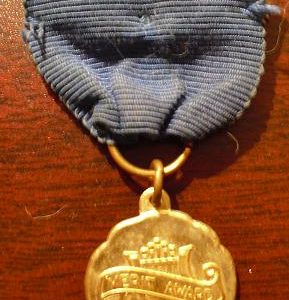 Vintage Bronze Ribbon and Medal - MERIT