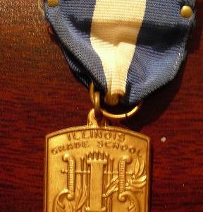 Vintage Gold Tone Medal Illinois Grade School Band SOLO