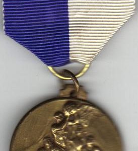 Vintage Brass Medal and Ribbon Basketball Players