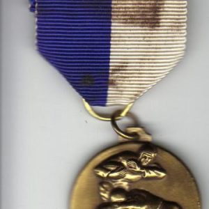 Vintage Brass Football Medal and Ribbon