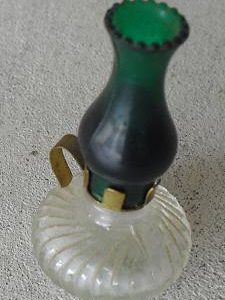 Miniature Glass and Plastic Oil Lamp