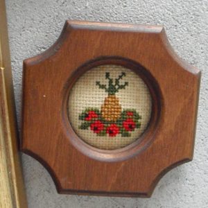 Small Vintage Needlework Framed - Pineapple