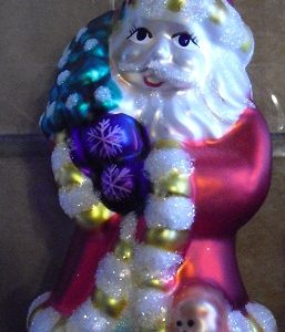 Vintage Glass Santa Claus Christmas Ornament