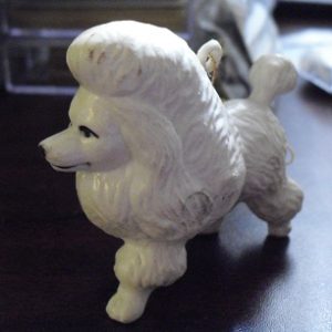 Vintage Plastic Poodle Dog Ornament