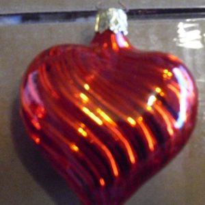 Vintage Red Glass Germany Made Heart Ornament