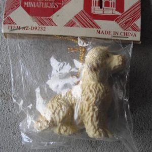 Town Square Miniatures White Dog Ornament MIP