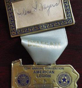 Unique Cardstock American Legion Delegate Badge 1970