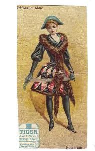 RARE Tiger Tobacco Burlesque Woman Trade Card 1880s