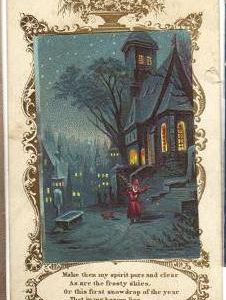 Victorian Trade Card with House & Tennyson Poem