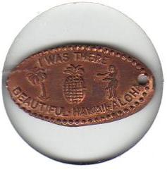 Vintage Flattened Penny Beautiful Hawaii