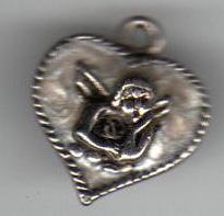 Silver Tone Angel in Heart Pendant