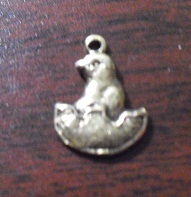 Gold Tone Metal Charm - Chick in Egg