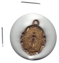 Vintage Gold Plated Virgin Mary Pendant