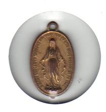 Vintage Religious Pendant Gold Plated Virgin Mary