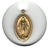 Vintage Religious Pendant Gold Plated Virgin Mary